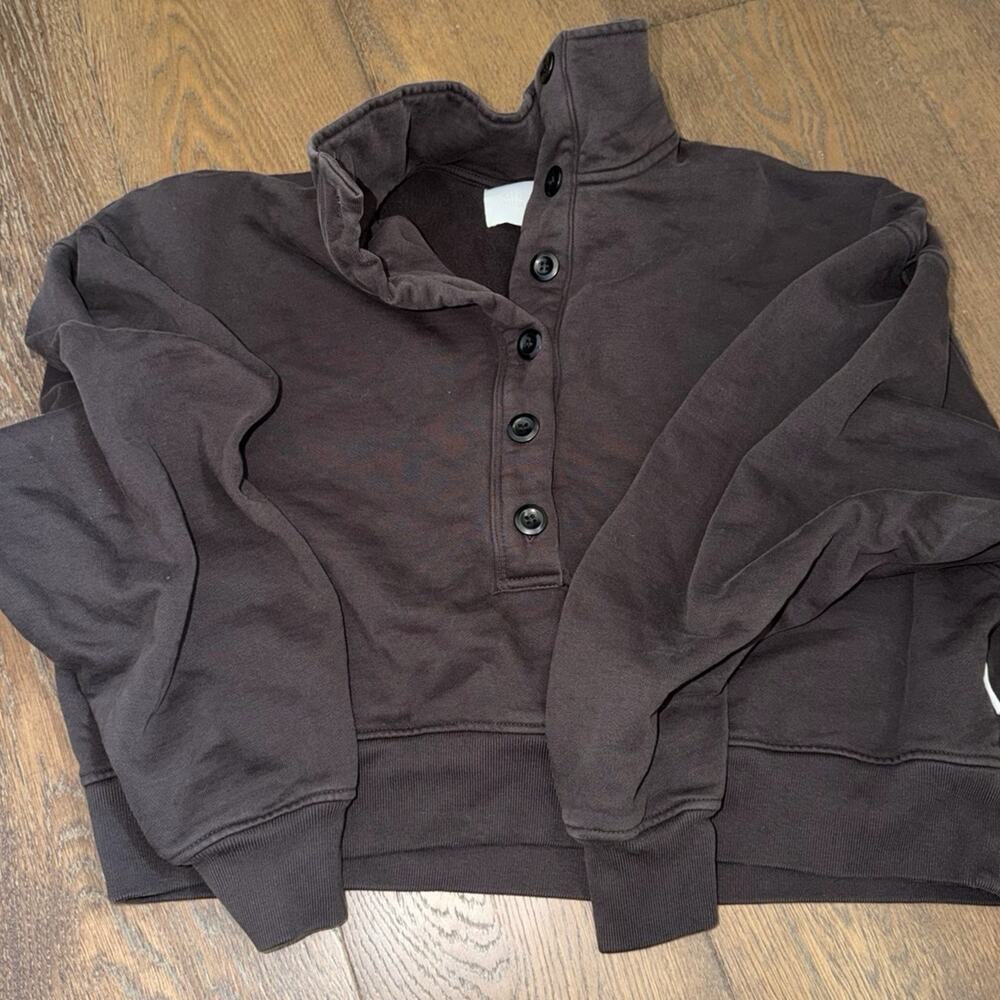 Citizens of Humanity Mirelle Funnel Neck Sweatshirt Top Dark Brown Sz S - Picture 3 of 9